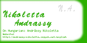 nikoletta andrassy business card