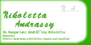 nikoletta andrassy business card